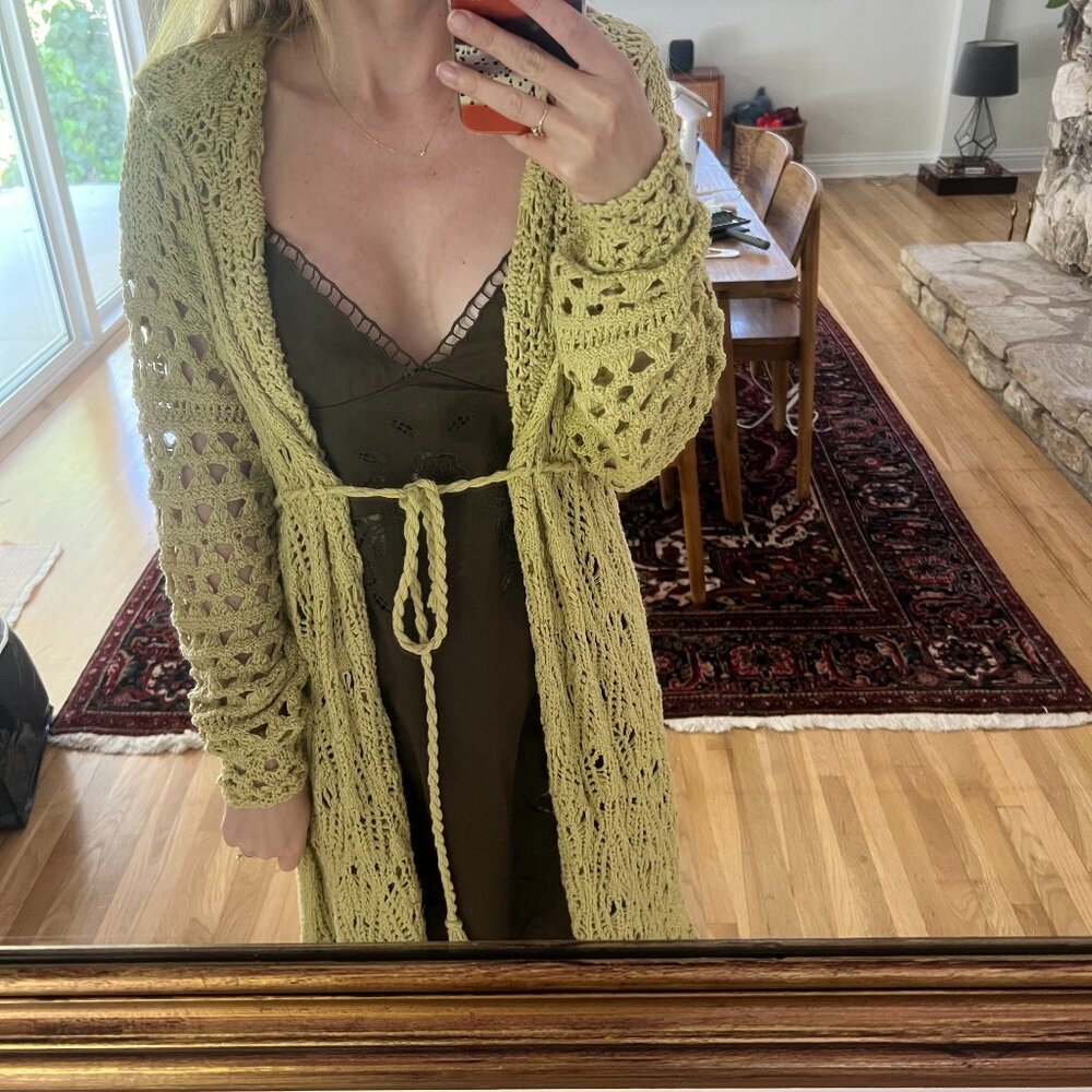 FP crochet cardigan with hood